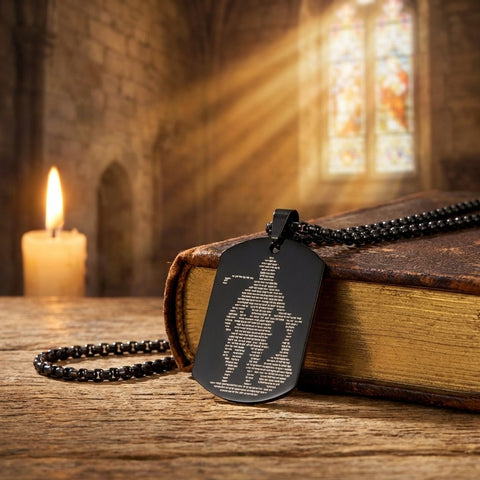 Lord Hanuman engraved black pendant with Hanuman Chalisa – devotional pendant for strength and protection. India’s Largest Pooja Accessories Brand - www.satvikworld.com