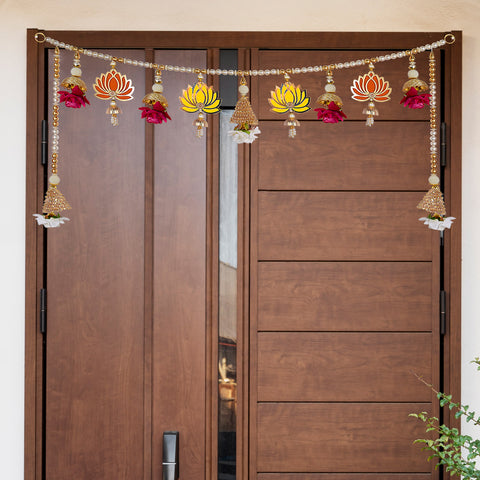 Lotus Toran with Side Latkans | India’s Largest Pooja Accessories Brand – www.satvikworld.com
