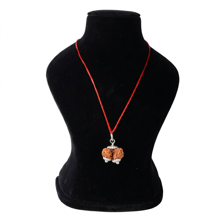 Gauri Shankar Rudraksha pendant for marriage delay relationship harmony Nepal certified bead. India’s Premium Rudraksha Jap Mala Brand - www.satvikworld.com