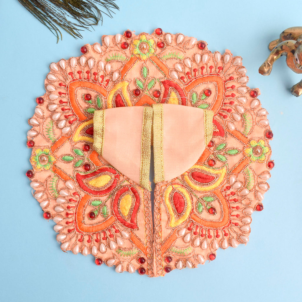 Vibrant Orange Laddu Gopal Dress with Embroidery & Stonework – India’s Largest Pooja Accessories Brand – www.satvikworld.com