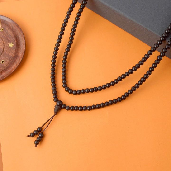 Karungali Mala with Sumeru Bead – Original Ebony Wood Japa Mala for Meditation and Spiritual Protection.India’s Largest Pooja Accessories Brand - www.satvikworld.com