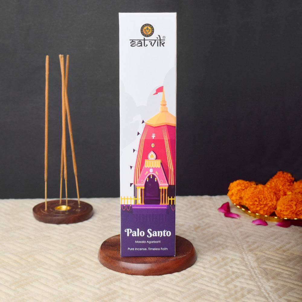 Palo Santo Pure Masala Incense Sticks pack for cleansing, meditation, and positivity. India’s Largest Pooja Accessories Brand - www.satvikworld.com