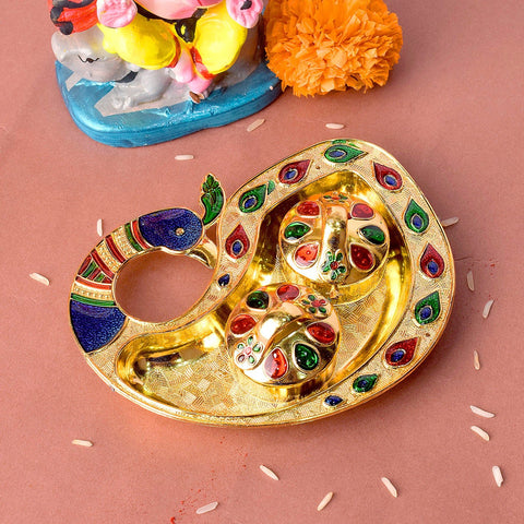 Peacock Design Kumkum Dispenser | India’s Largest Pooja Accessories Brand – www.satvikworld.com
