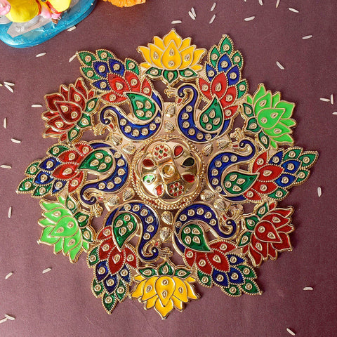 Peacock Flower Design Kumkum Container | India’s Largest Pooja Accessories Brand – www.satvikworld.com
