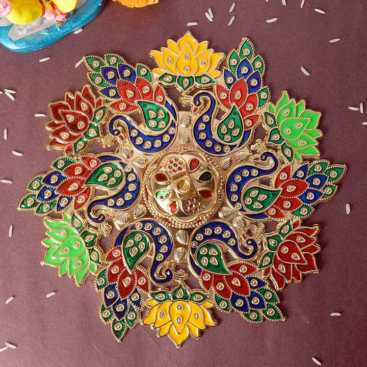 Peacock Flower Design Kumkum Container | India’s Largest Pooja Accessories Brand – www.satvikworld.com
