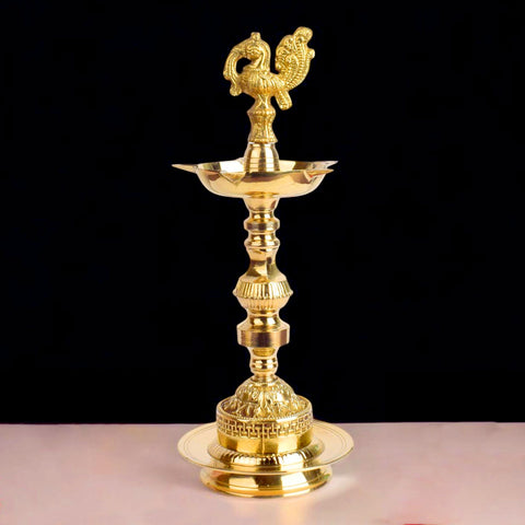 Peacock Kerala Stand Diya | India’s Largest Pooja Accessories Brand – www.satvikworld.com