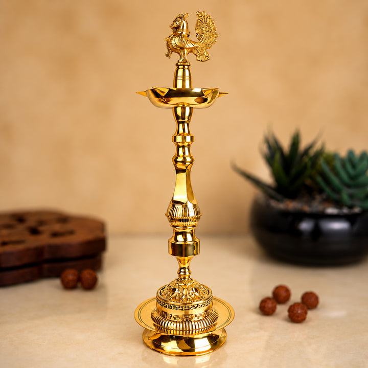 Peacock Kerala Stand Diya | India’s Largest Pooja Accessories Brand – www.satvikworld.com

