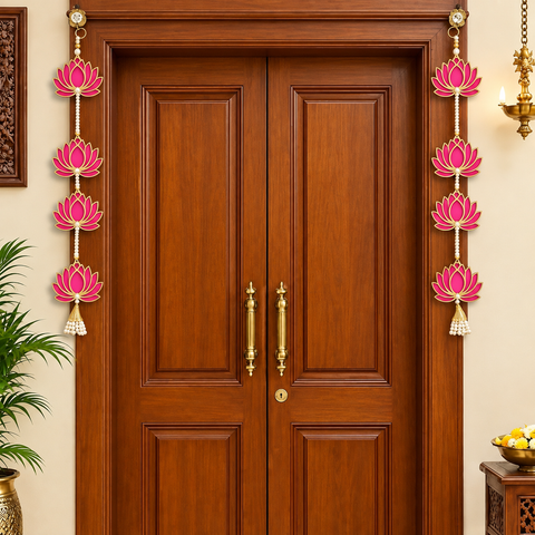 Pink Lotus Latkan Decorative Toran | India’s Largest Pooja Accessories Brand – www.satvikworld.com
