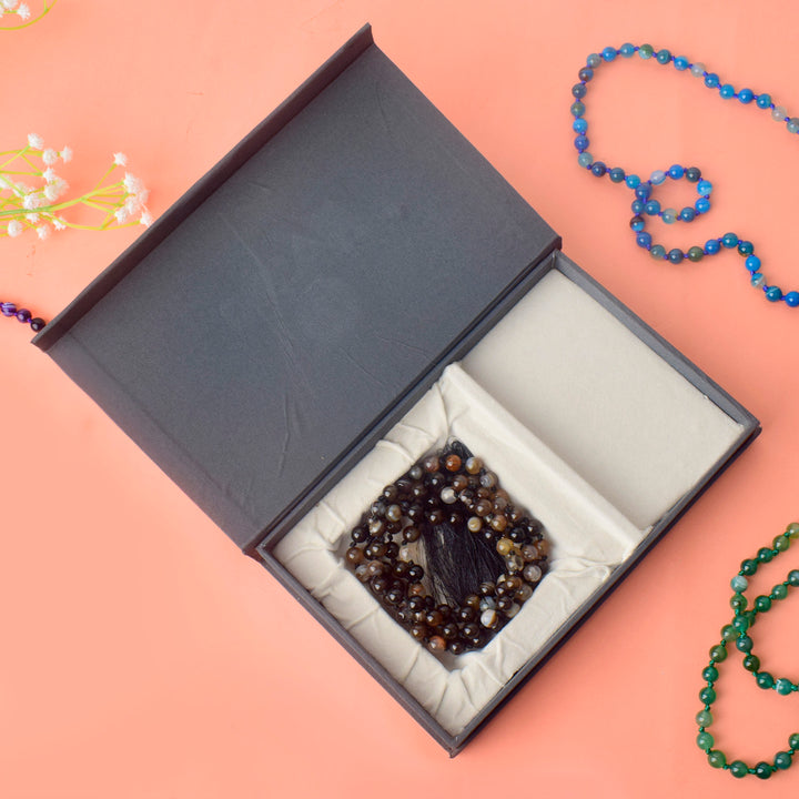 Premium Hakik Jap Mala with Brown & Black Hakik Beads – A Spiritual Meditation Mala for Protection, Strength, and Grounding Energy.
India’s Premium Hakik Jap Mala Store - www.satvikworld.com