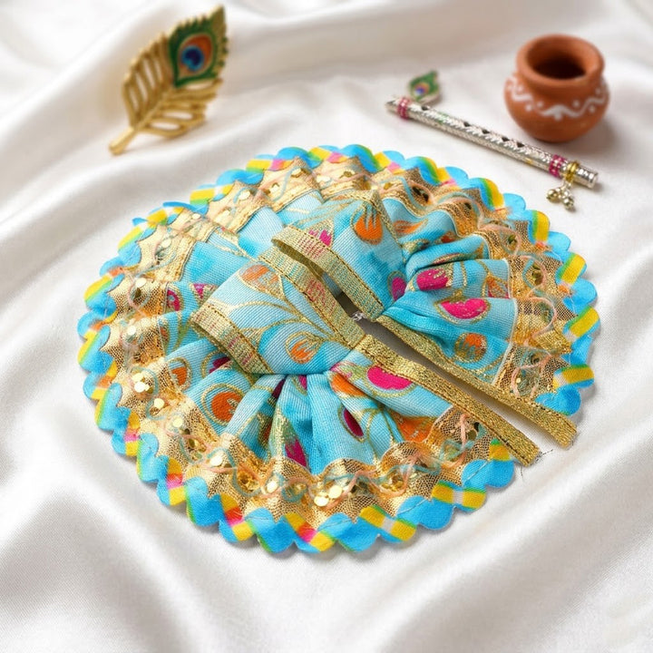Printed Fabric Zari Work Laddu Gopal Dress | India’s Largest Pooja Accessories Brand – www.satvikworld.com