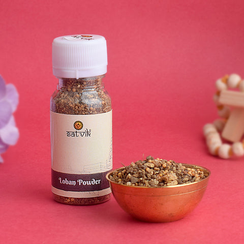 Pure Loban resin for Puja rituals, spiritual cleansing, and aromatic ambience during worship. India’s Largest Pooja Accessories Brand – www.satvikworld.com