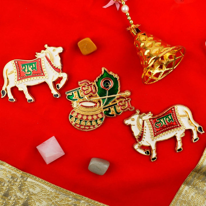 Radhe Radhe and Cow Stickers set | India’s Largest Pooja Accessories Brand – www.satvikworld.com