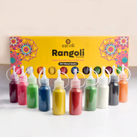 Rangoli Colors (10 Pc Bottle Pack) | India’s Largest Pooja Accessories Brand – www.satvikworld.com

