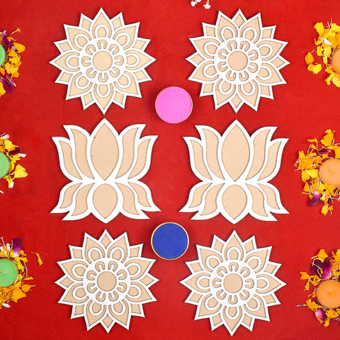 Rangoli Stencils Set of 6 | India’s Largest Pooja Accessories Brand – www.satvikworld.com