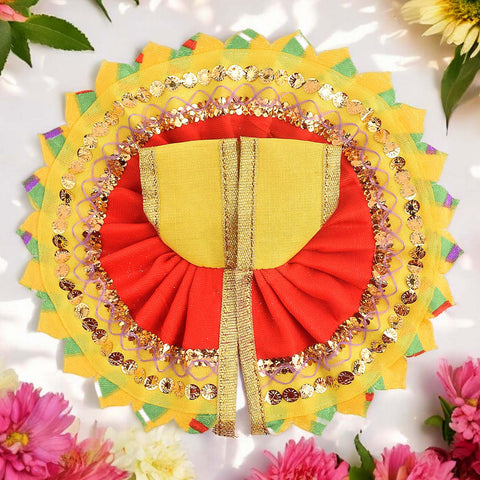 Vibrant Red-Yellow Laddu Gopal Dress – India’s Largest Pooja Accessories Brand – www.satvikworld.com