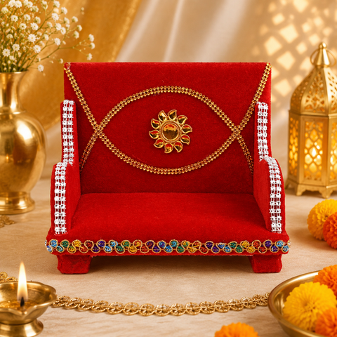 Luxurious Laddu Gopal's Velvet Singhasan