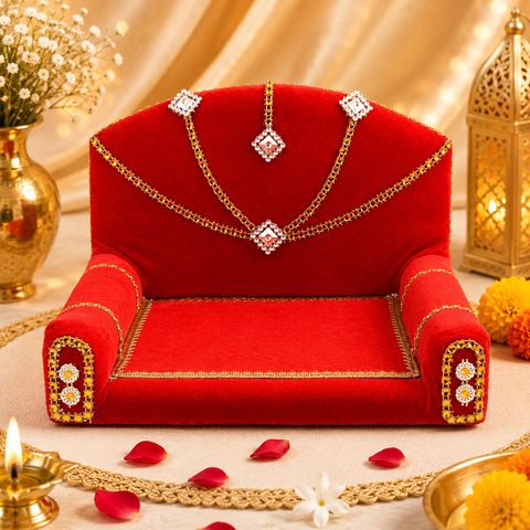 Laddu Gopal's Velvet Charisma: A Sacred Singhasan