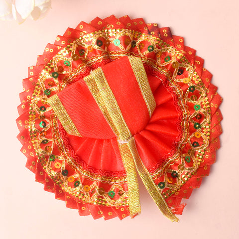 Red Laddu Gopal Dress with Golden Border | India’s Largest Pooja Accessories Brand – www.satvikworld.com
