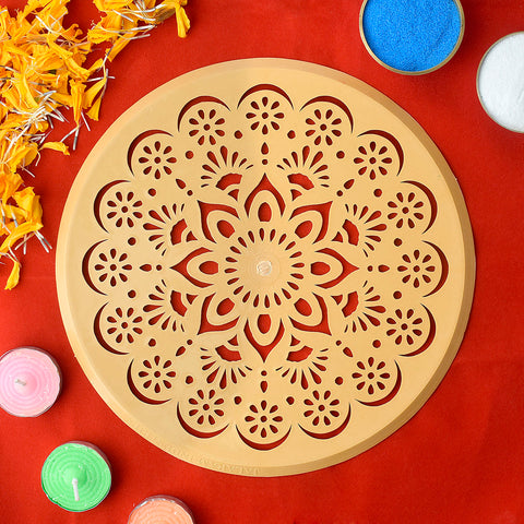 Round Floral Lace Rangoli Stencil | India’s Largest Pooja Accessories Brand – www.satvikworld.com