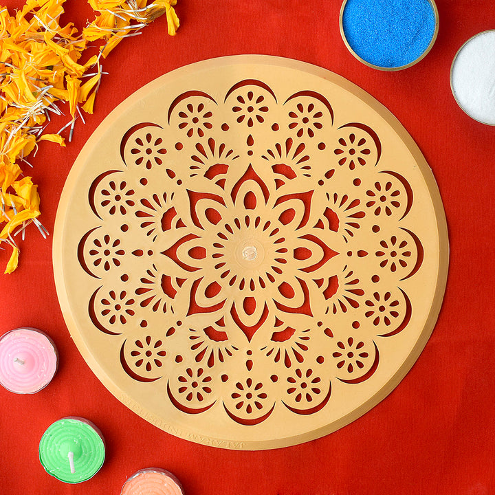 Round Floral Lace Rangoli Stencil | India’s Largest Pooja Accessories Brand – www.satvikworld.com