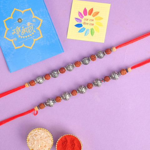 Set of 2 Traditional Rakhis for Brothers with Roli Chawal and Ram Sita Stickers – Raksha Bandhan Gift Pack. India’s Largest Pooja Accessories Brand - www.satvikworld.com