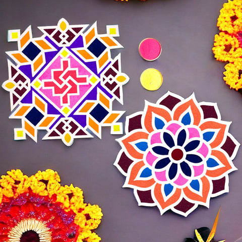 Set of 2 Rangoli Stencils | India’s Largest Pooja Accessories Brand – www.satvikworld.com