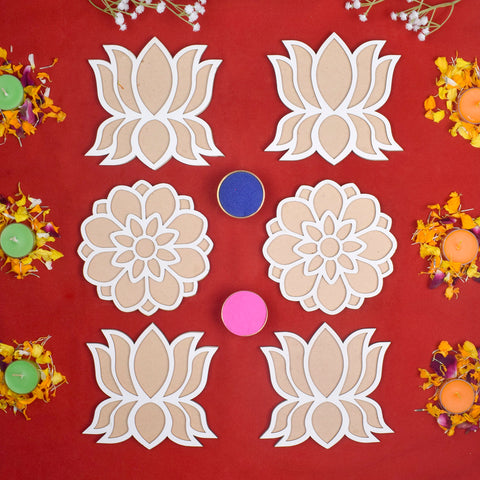 Set of 6 Rangoli Stenci | India’s Largest Pooja Accessories Brand – www.satvikworld.com
