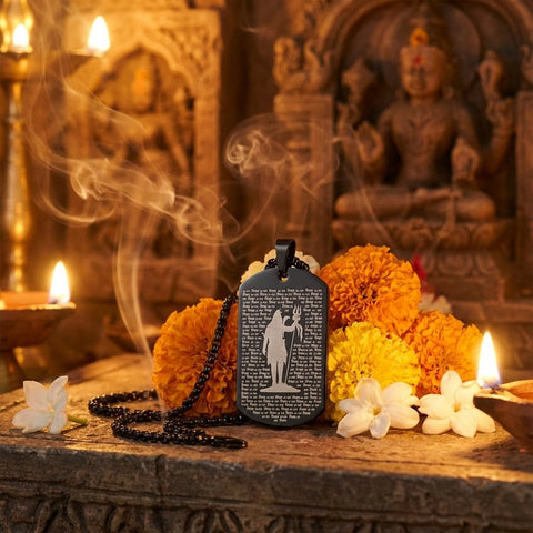 Shiv microcarved black pendant featuring Lord Shiva design – devotional pendant for daily wear and meditation. India’s Largest Pooja Accessories Brand - www.satvikworld.com