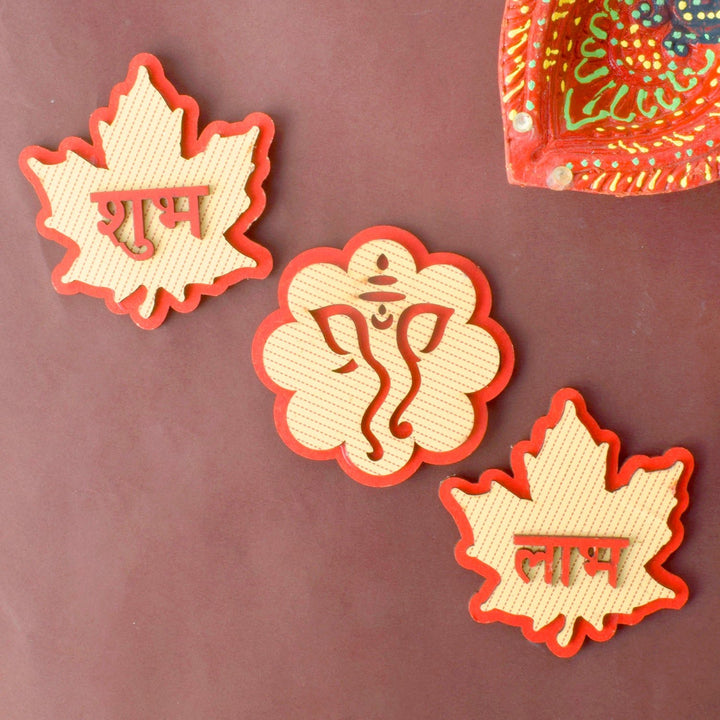 Shubh Labh Wooden Sticker | India’s Largest Pooja Accessories Brand – www.satvikworld.com