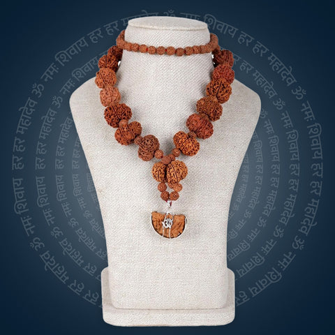 Siddha Mala with 1 Mukhi Half Moon Nepal collector grade Rudraksha thread mala. India’s Premium Rudraksha Jap Mala Brand - www.satvikworld.com