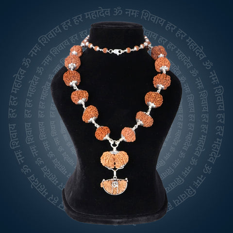 Siddha Mala with 1 Mukhi Half Moon Nepal collector grade full Rudraksha mala. India’s Premium Rudraksha Jap Mala Brand - www.satvikworld.com