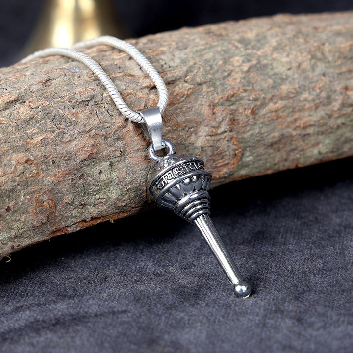 Silver Hanuman Gada Pendant for protection and devotion with Jai Shree Ram engraving. India’s Largest Pooja Accessories Brand – www.satvikworld.com
