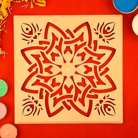  Square Star Lotus Rangoli Stencils | India’s Largest Pooja Accessories Brand – www.satvikworld.com
