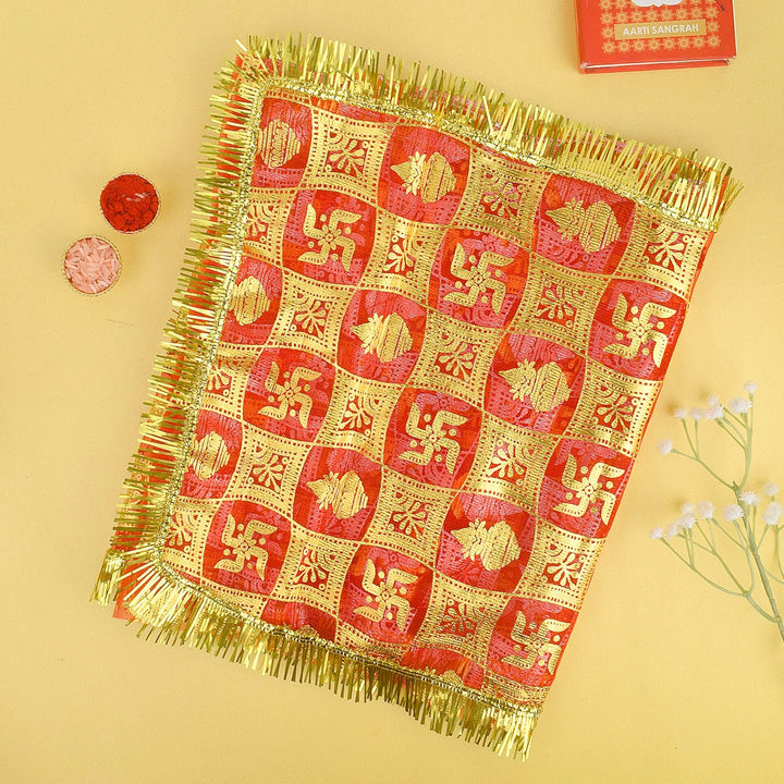 Divine Swastika and Kalash Mata Chunni 40x12 Inch for Puja Decoration – India’s Largest Pooja Accessories Brand – www.satvikworld.com