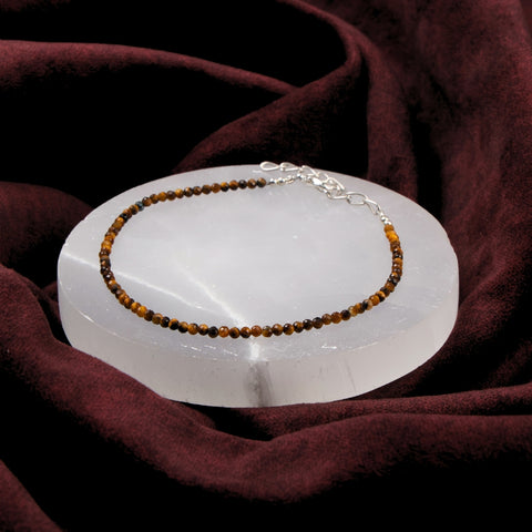 Tiger eye healing stone anklet for confidence and protection. India’s Largest Puja Accessories Brand- www.satvikworld.com