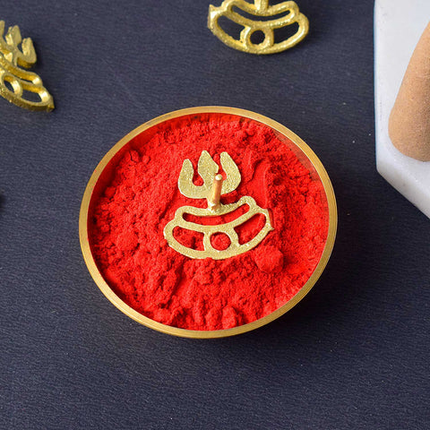 Trishul With Tripund Tilak Stamp Deity Ornament