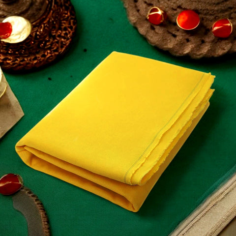 Radiant Yellow Cotton Cloth for Pooja (1.25 Meter)