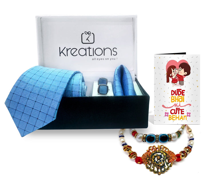 Rakhi with Tie Gift Combo Set Puja Store Online Pooja Items Online Puja Samagri Pooja Store near me www.satvikstore.in