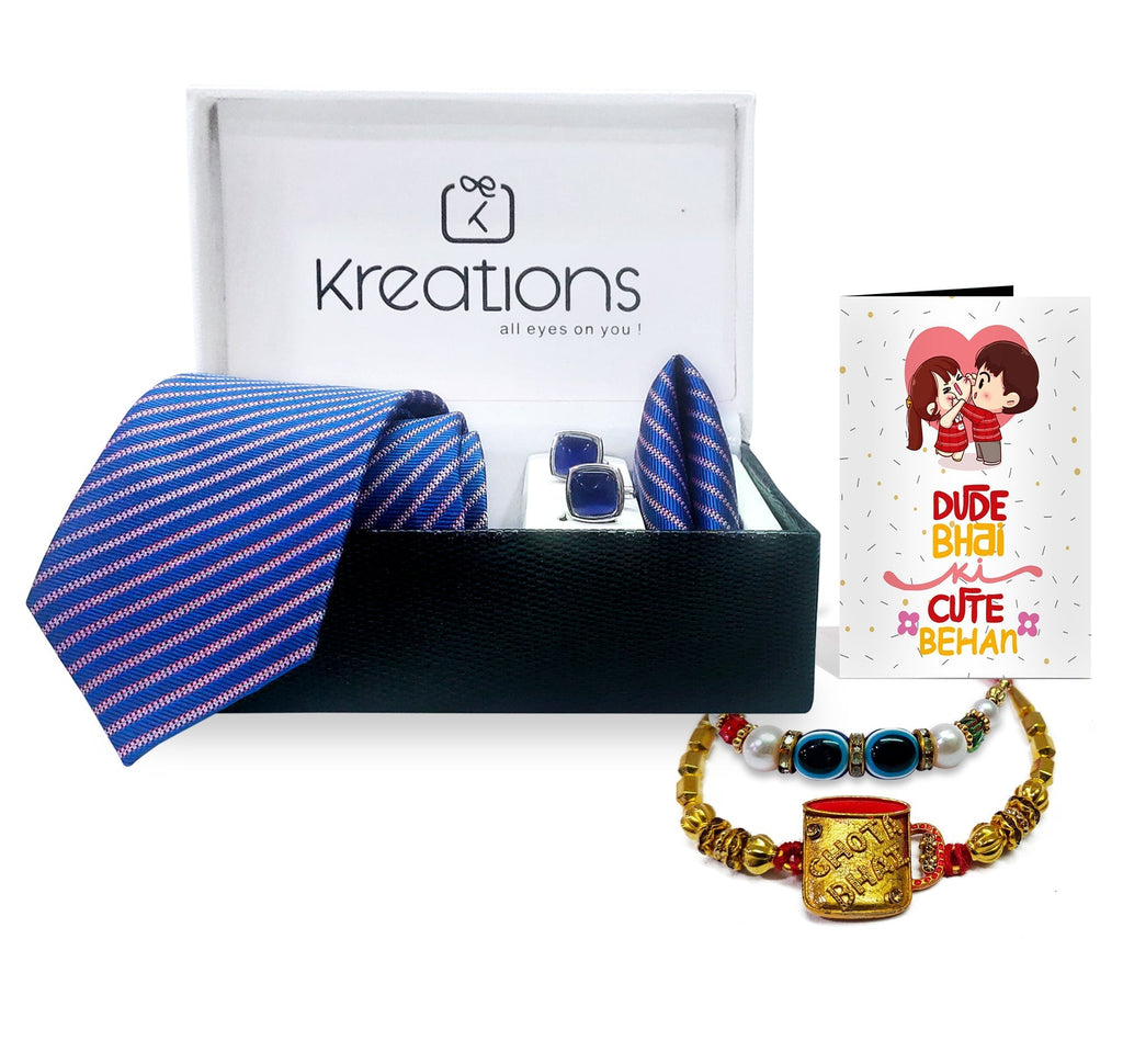 Rakhi with Tie Gift Combo Set Puja Store Online Pooja Items Online Puja Samagri Pooja Store near me www.satvikstore.in