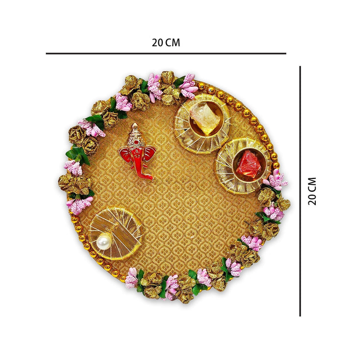 Artistic Designer Pooja Thali Puja Store Online Pooja Items Online Puja Samagri Pooja Store near me www.satvikstore.in