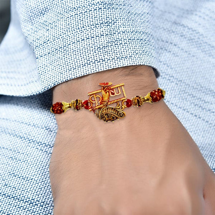 Rakhi with Tie Gift Combo Set Puja Store Online Pooja Items Online Puja Samagri Pooja Store near me www.satvikstore.in