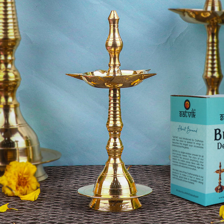 Brass Kerala Inauguration Diya | India’s Largest Pooja Accessories Brand – www.satvikstore.in

