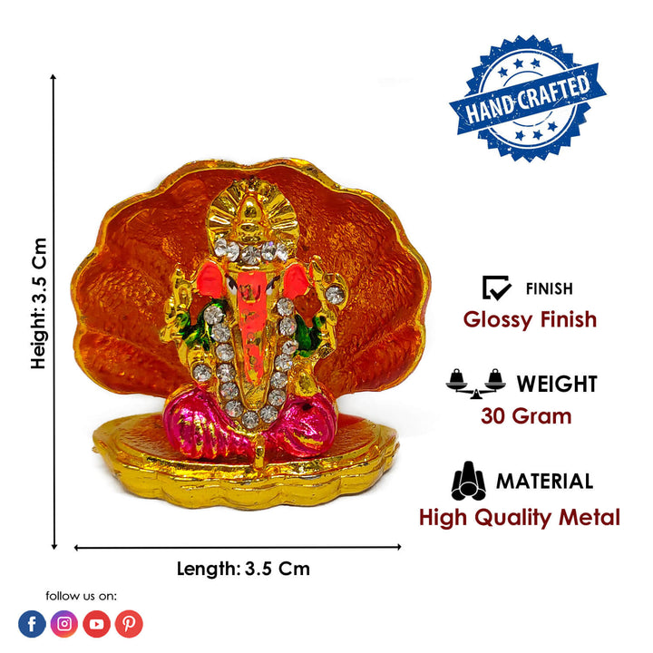 Ganesh Sea Shell Design Idol Puja Store Online Pooja Items Online Puja Samagri Pooja Store near me www.satvikworld.com