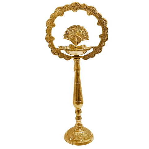 14 INCH Brass Mor Kiran Style Kerala Diya