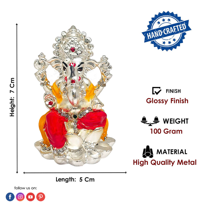 Silver Ganesh Idol Puja Store Online Pooja Items Online Puja Samagri Pooja Store near me www.satvikworld.com