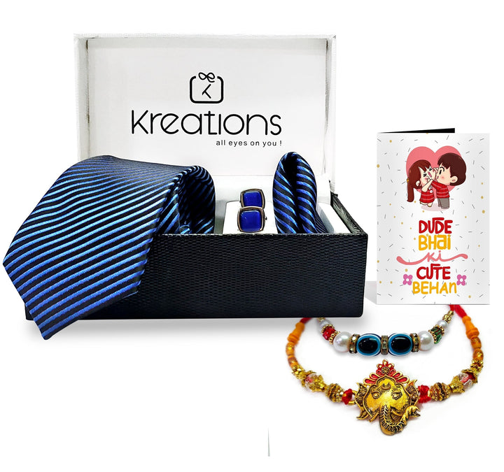 Rakhi with Tie Gift Combo Set Puja Store Online Pooja Items Online Puja Samagri Pooja Store near me www.satvikstore.in