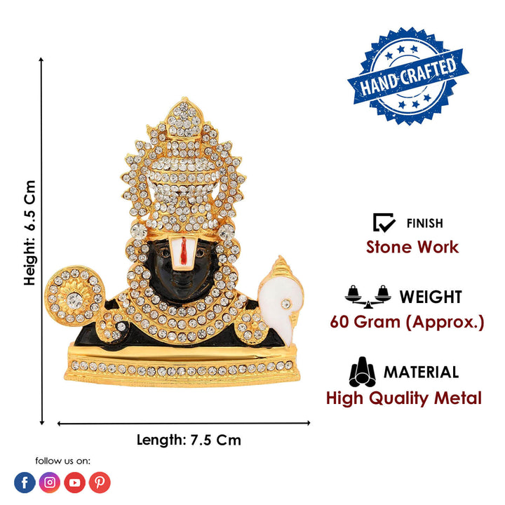 Metal Tirupati Balaji Idol Puja Store Online Pooja Items Online Puja Samagri Pooja Store near me www.satvikstore.in