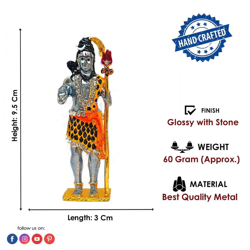 Standing Shiv Idol (Grey) Puja Store Online Pooja Items Online Puja Samagri Pooja Store near me www.satvikworld.com