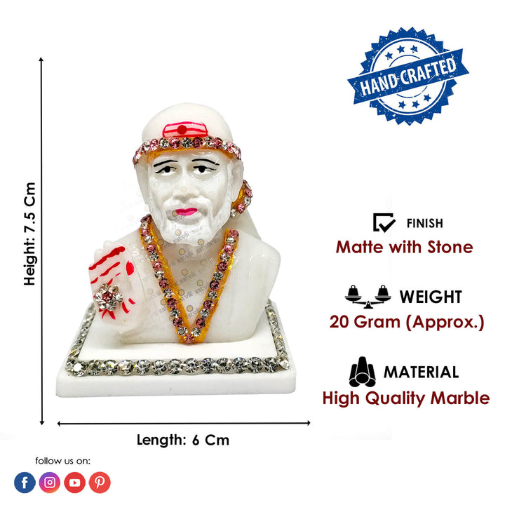 Marble Shirdi Sai Idol Puja Store Online Pooja Items Online Puja Samagri Pooja Store near me www.satvikworld.com