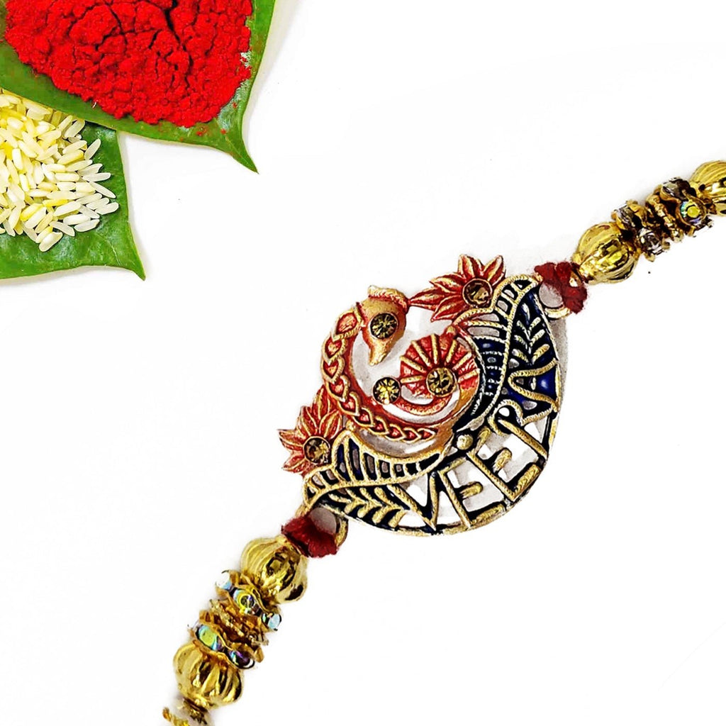 Rakhi with Tie Gift Combo Set Puja Store Online Pooja Items Online Puja Samagri Pooja Store near me www.satvikstore.in